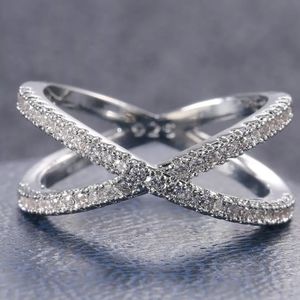 White Saphire Infinity Engagement Wedding Ring 925 silver